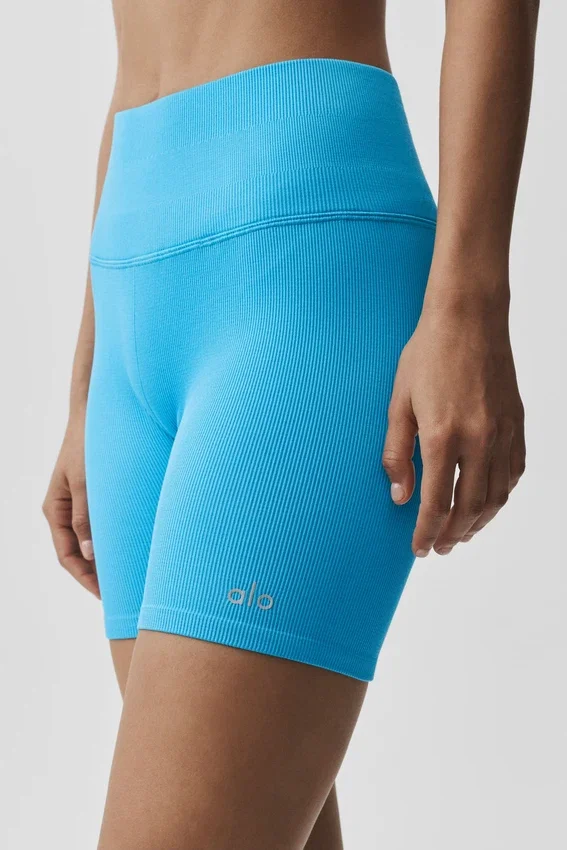 5" Seamless Ribbed Favorite Shorts – Azurblau