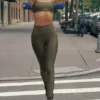 7/8-High-Waist Airlift Legging – Olive Tree