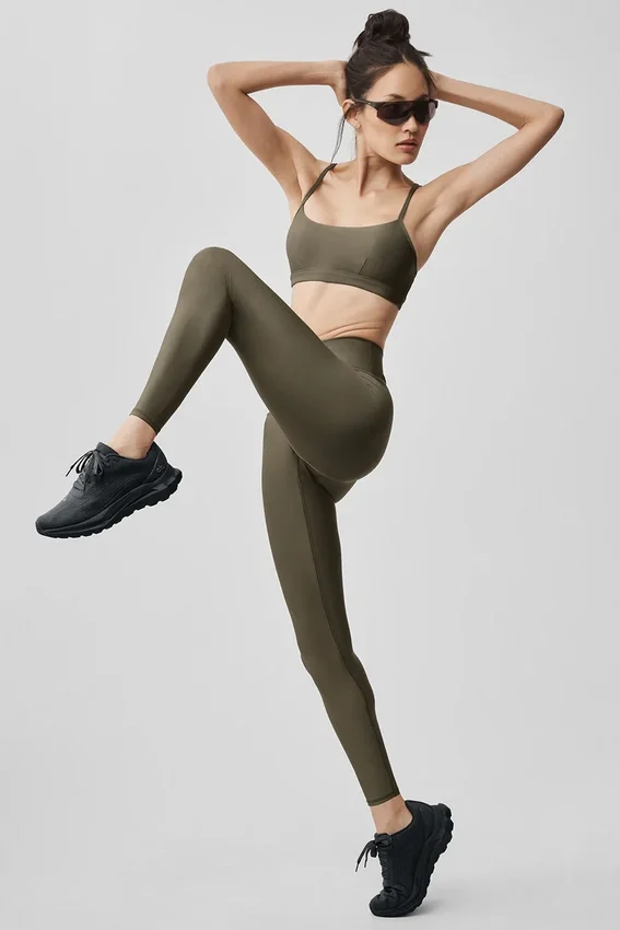 7/8-High-Waist Airlift Legging – Olive Tree