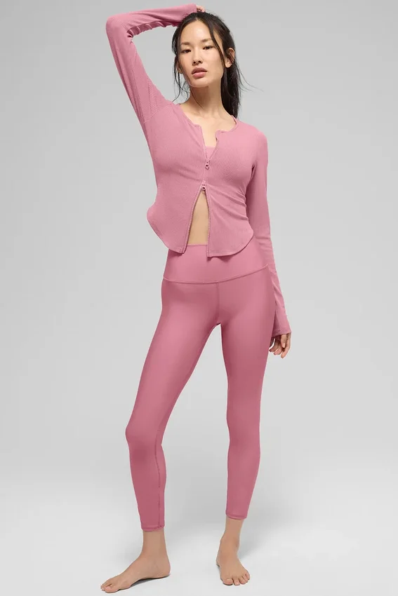 7/8-High-Waist Airlift Legging – Pink Wild Rose