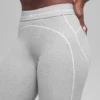 7/8 High-Waist Alosoft Heart Throb Leggings – Athletic Heather Grey/Weiß
