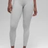 7/8 High-Waist Alosoft Heart Throb Leggings – Athletic Heather Grey/Weiß