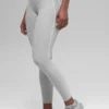 7/8 High-Waist Alosoft Heart Throb Leggings – Athletic Heather Grey/Weiß