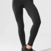 7/8-Lange High-Waist Airbrush-Leggings – Schwarz