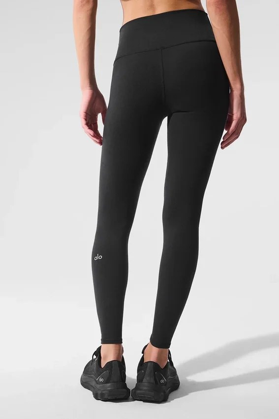 7/8-Lange High-Waist Airbrush-Leggings – Schwarz