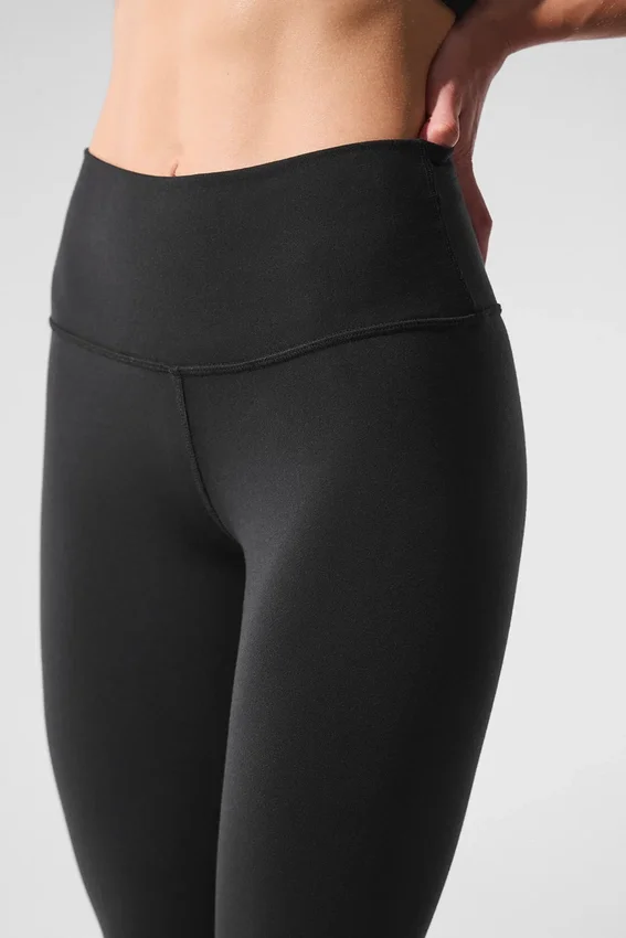 7/8-Lange High-Waist Airbrush-Leggings – Schwarz