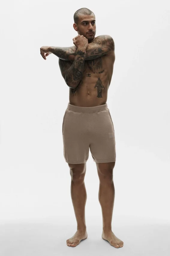 7" Baumwoll-Kaschmir-Shorts „Ever Soft“ – Gravel