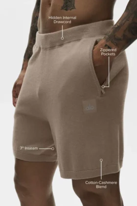 7″ Baumwoll-Kaschmir-Shorts „Ever Soft“ – Gravel