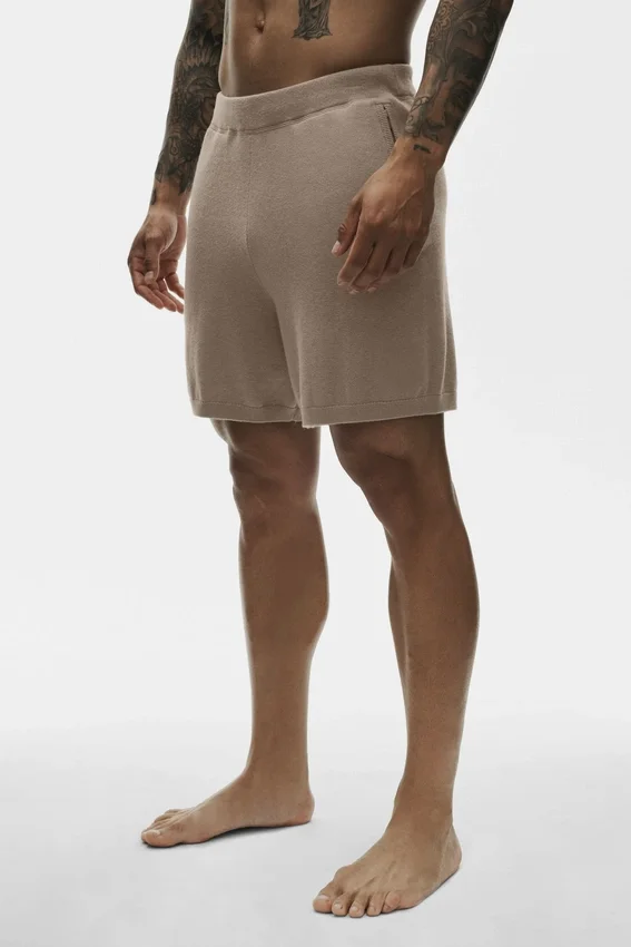 7" Baumwoll-Kaschmir-Shorts „Ever Soft“ – Gravel