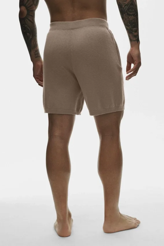 7" Baumwoll-Kaschmir-Shorts „Ever Soft“ – Gravel