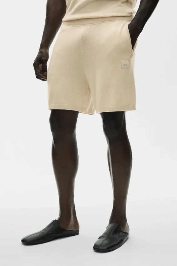 7" Baumwoll-Kaschmir-Shorts „Ever Soft“ – Sandy Beige