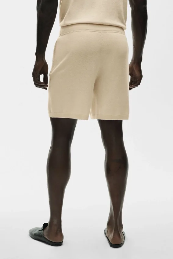 7" Baumwoll-Kaschmir-Shorts „Ever Soft“ – Sandy Beige