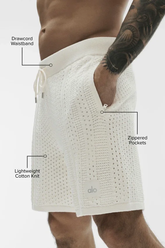 7" Coastline Knit Shorts – Elfenbein