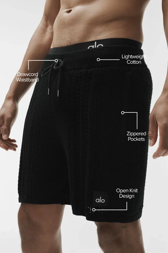 7" Coastline Knit Shorts – Schwarz
