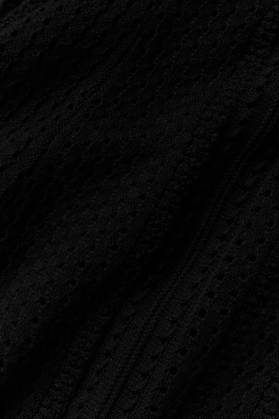 Coastline Knit Kurzarmshirt – Schwarz