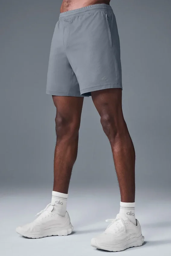 7" Conquer React Performance-Shorts – Stahlgrau