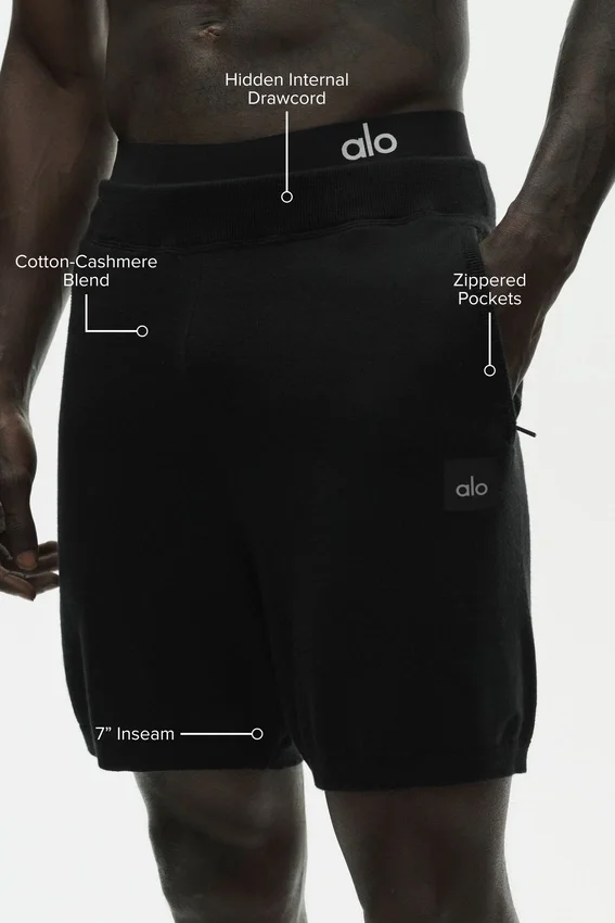7" „Cotton Cashmere Ever Soft“-Shorts – Schwarz