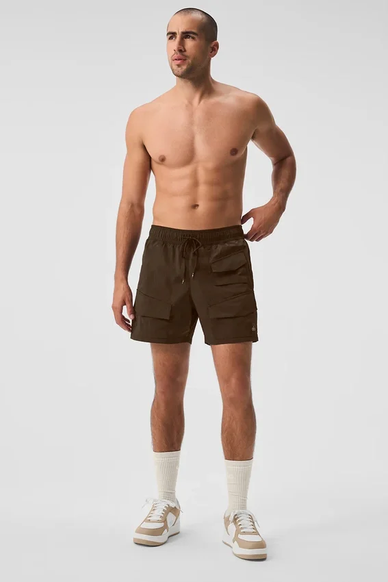 7" Crinkle-Nylon-Excursion-Cargo-Shorts – Espresso