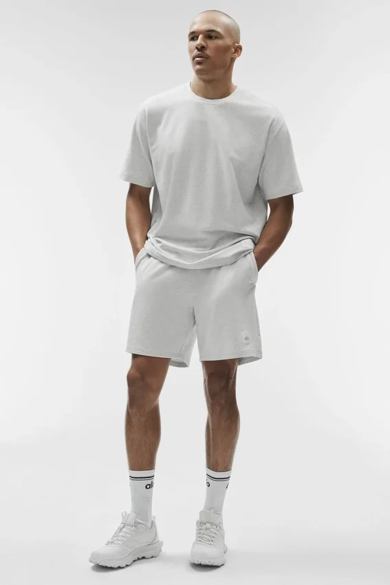 7" Double Take Shorts – White Heather