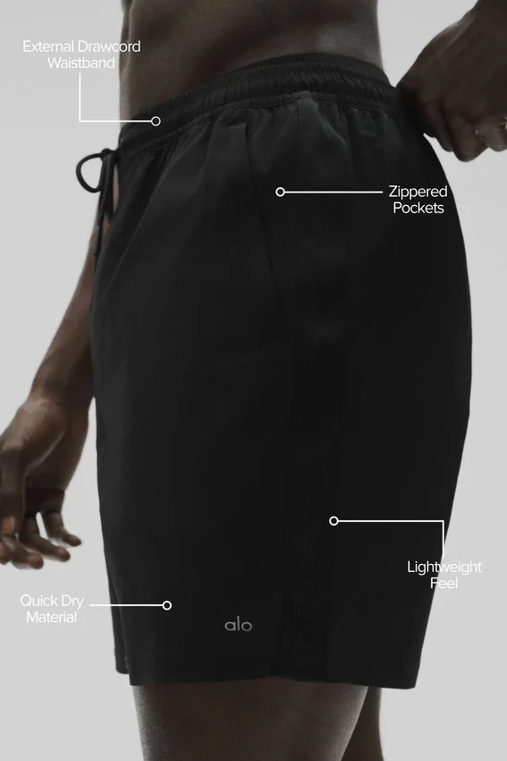 7" High Tide Shorts – Schwarz