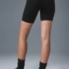 7" High-Waist Biker-Shorts – Schwarz