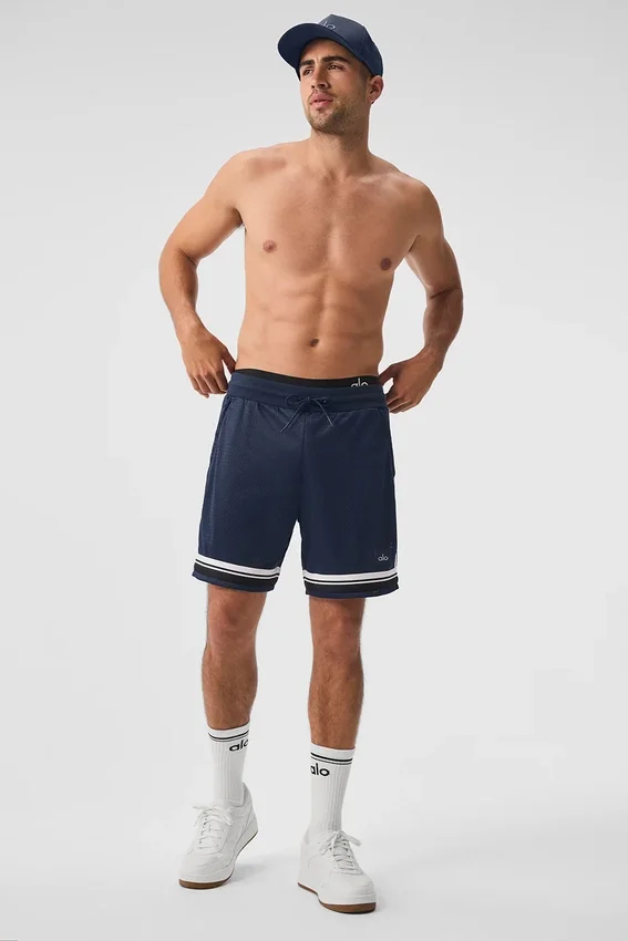 7" Key Mesh Basketball-Shorts – Marineblau
