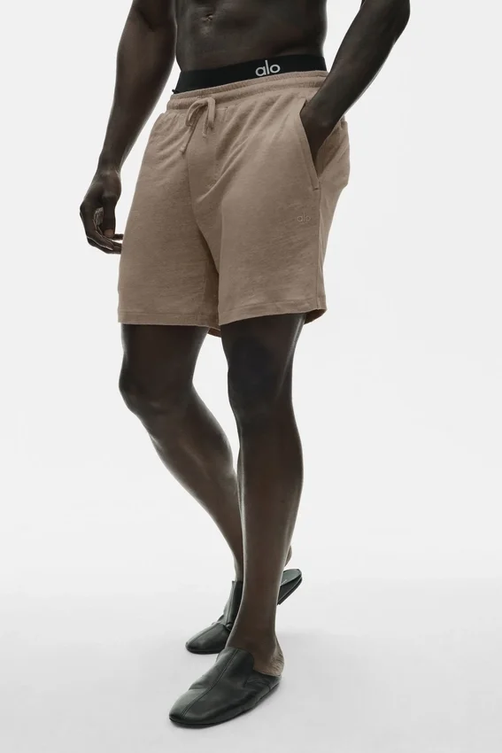 7" Leinen-Jersey-Shorts „Coastal“ – Gravel