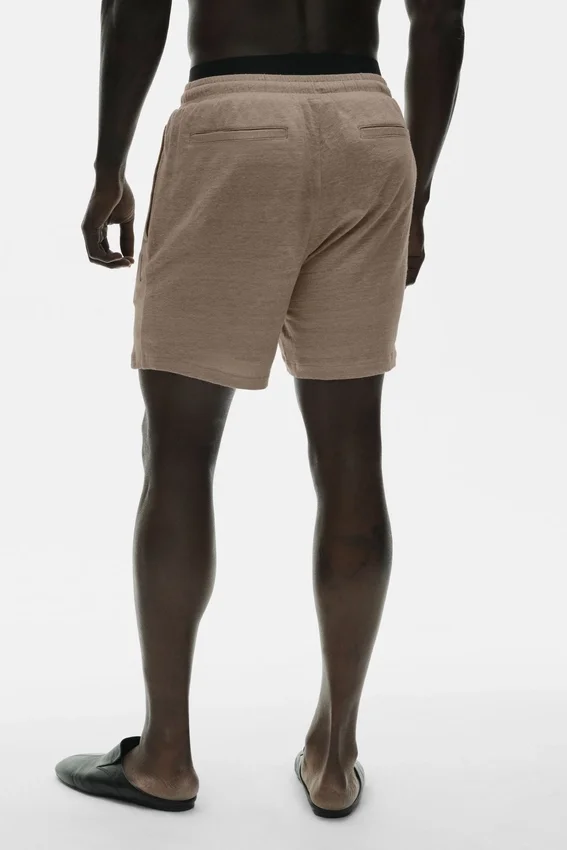 7" Leinen-Jersey-Shorts „Coastal“ – Gravel