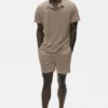 7" Leinen-Jersey-Shorts „Coastal“ – Gravel