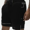 7" Leinen-Jersey-Shorts „Coastal“ – Schwarz