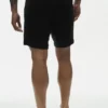 7" Leinen-Jersey-Shorts „Coastal“ – Schwarz