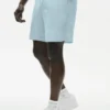 7" Leinen-Jersey-Shorts „Coastal“ – Seaside Blue