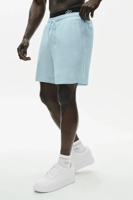 7" Leinen-Jersey-Shorts „Coastal“ – Seaside Blue