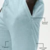 7" Leinen-Jersey-Shorts „Coastal“ – Seaside Blue