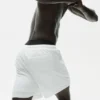 7" Leinen-Jersey-Shorts „Coastal“ – Weiß