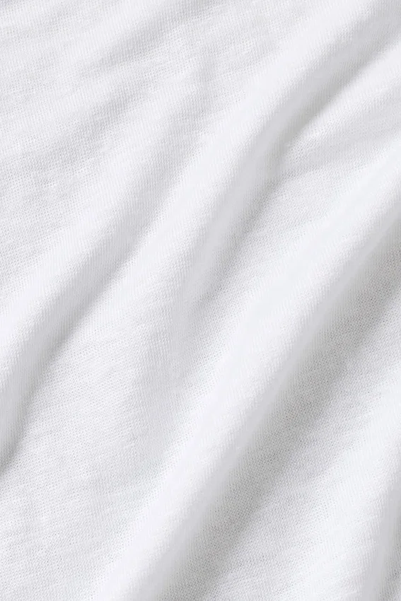 Leinen-Jersey-Hemd „Coastal“ mit Langarmshirts und Knopfleiste – Weiß