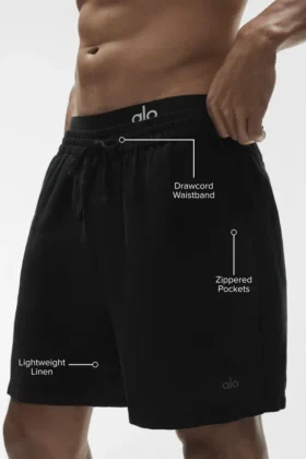 7″ Linen Days Shorts – Schwarz