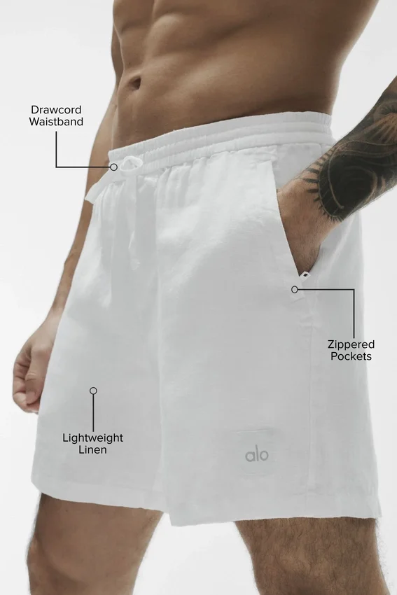 7" Linen Days Shorts – Weiß