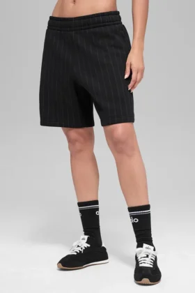 7"-Nadelstreifen-Shorts – Schwarze Nadelstreifen