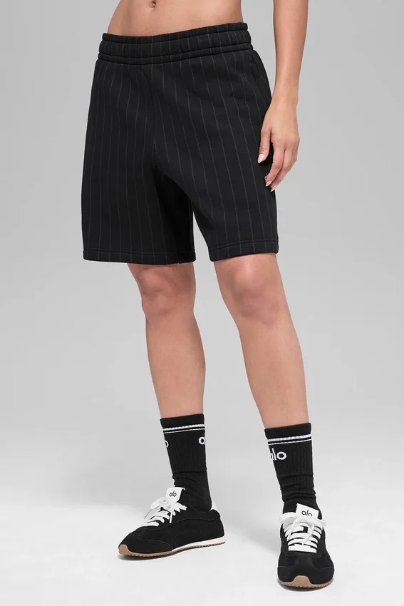 7"-Nadelstreifen-Shorts – Schwarze Nadelstreifen