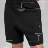7"-Nadelstreifen-Shorts – Schwarze Nadelstreifen