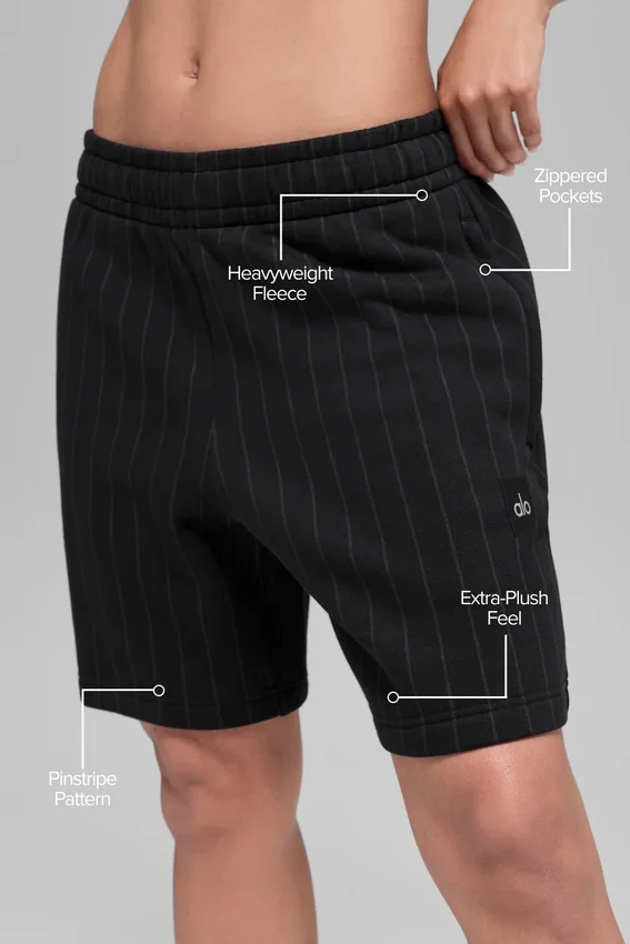 7"-Nadelstreifen-Shorts – Schwarze Nadelstreifen