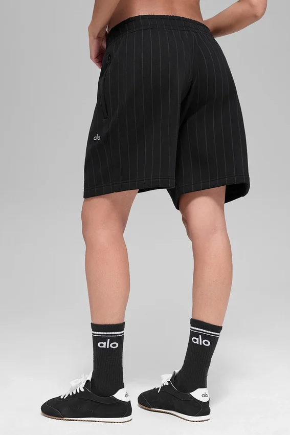 7"-Nadelstreifen-Shorts – Schwarze Nadelstreifen