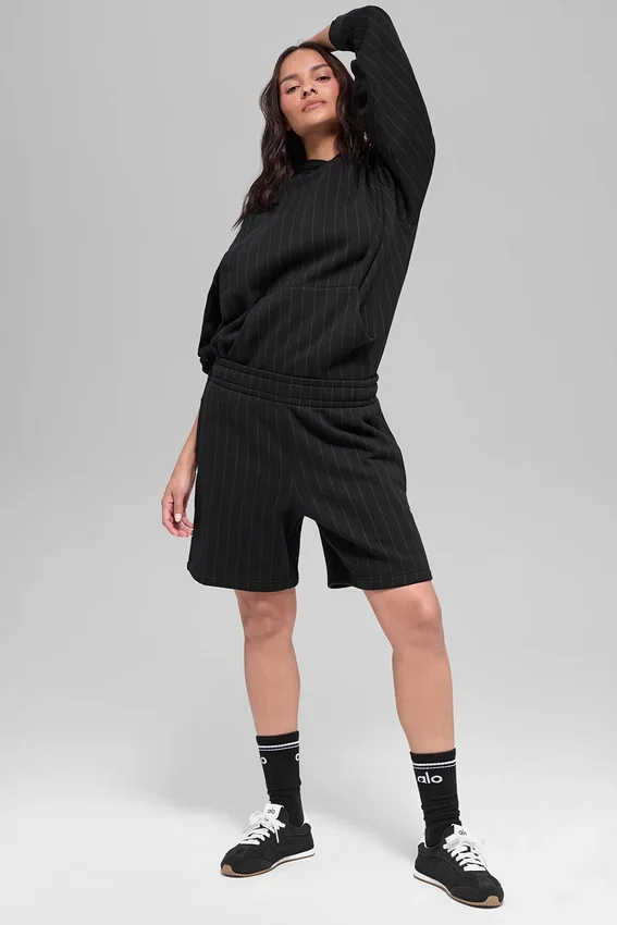 7"-Nadelstreifen-Shorts – Schwarze Nadelstreifen