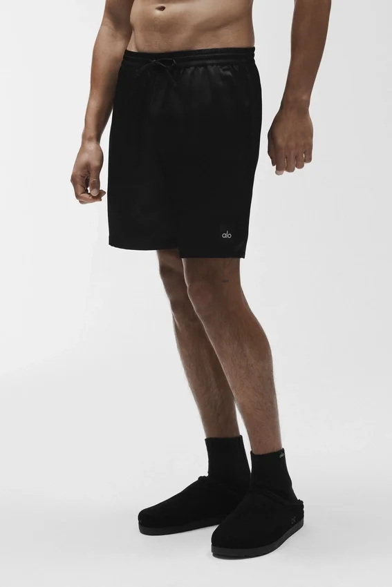 7" Satin Horizon Shorts – Schwarz