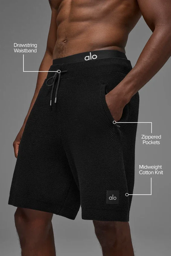 7" Sports Club Pullover Knit Short – Schwarz