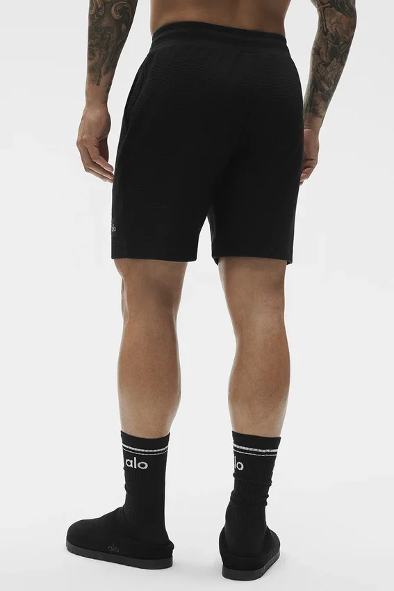 7" Waffle Lounge-Shorts – Black