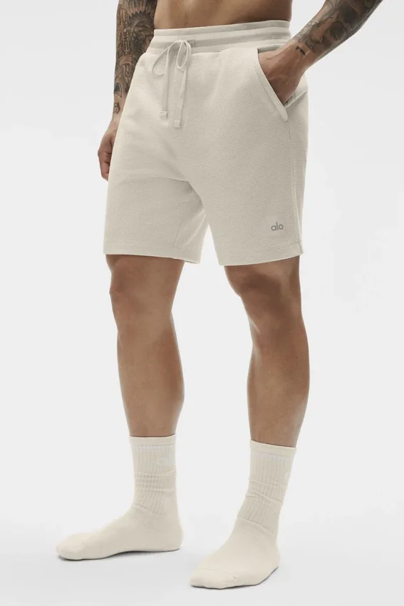 7" Waffle Lounge-Shorts – Bone