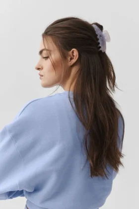 90'S Claw Clip – Hellblau mit Provence-Marmor-Muster