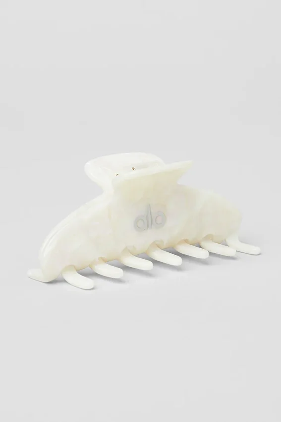90er-Jahre-Haarklammer – White Pearl